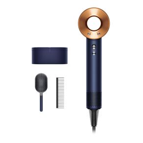 Фен Dyson Supersonic HD07 синий медный с 5 насадками в чехле и расческами