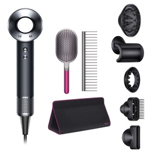 Фен Dyson Supersonic HD07 (черный/серебристый) с 5 насадками и черным дорожным чехлом